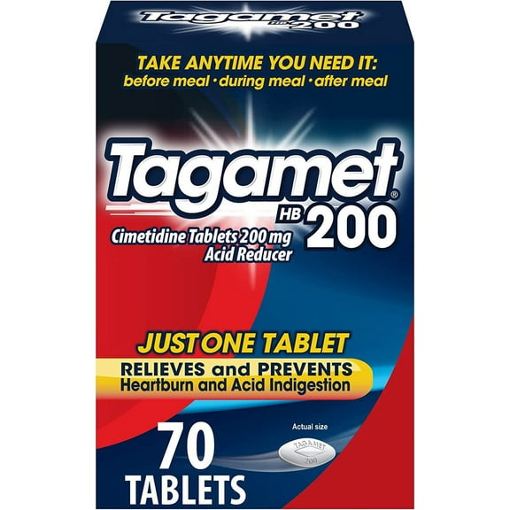 Tagamet HB 200 mg Cimetidine Acid Reducer and Heartburn Relief, 70 Count