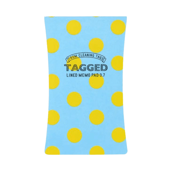 Tagged Outdoor Memo Pad: 2-3/5 in. x 4.4 in. (Yellow/Blue Polka Dot)