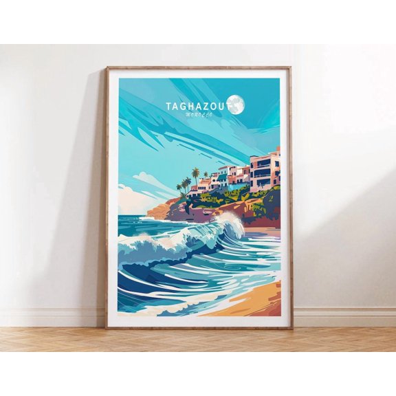 Taghazout Morocco Coastal Surf Beach Wall Art Unframed Paper Print