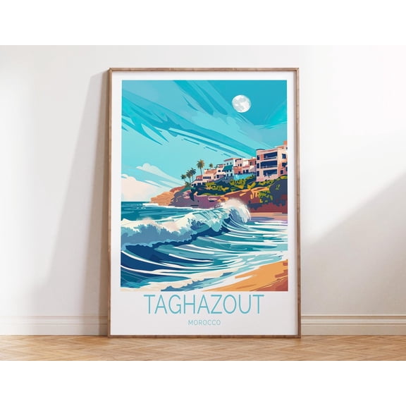 Taghazout Morocco Surf Beach Wedding Travel Scenery Wall Art, Unframed Canvas Size 24x36