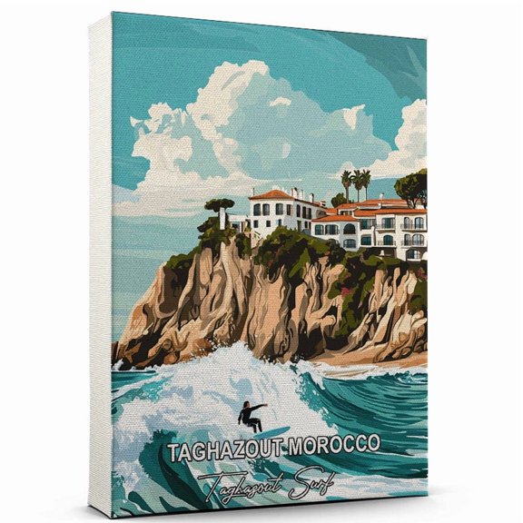 Taghazout Morocco Travel Canvas Wall Art Taghazout Surf Canvas Travel-Inspired Scene That Brings Peace, Color, and Culture Into Your Space