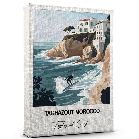 Taghazout Morocco Travel Wall Decor Scenic Travel Canvas Print of Taghazout Surf Canvas Beautiful Gift for Home, Office, or Living Space