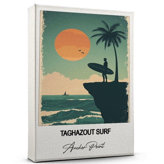 Taghazout Surf Travel Canvas Wall Art – Nature-Inspired Travel Decor with Scenic Views Anchor Point Canvas Wall Print – A Captivating Gift for Adventure Seekers