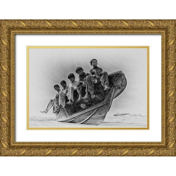 Taghipour, Marjan 18x13 Gold Ornate Wood Framed with Double Matting Museum Art Print Titled - FIve Of Us