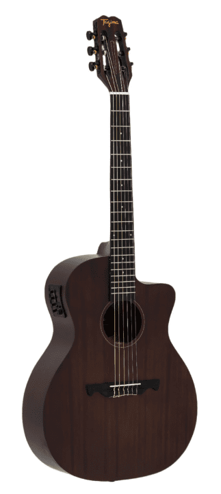 Tagima NEW ENGLAND GRAN RESERVA DKMOP Dreadnought Cutaway Acoustic Guitar – Sapele Body, Teq-8 Piezo, Satin Dark Mahogany
