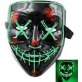 thumbnail image 1 of Tagital Halloween Mask LED Light Up Funny Masks The Purge Movie Scary Festival Costume, 1 of 3
