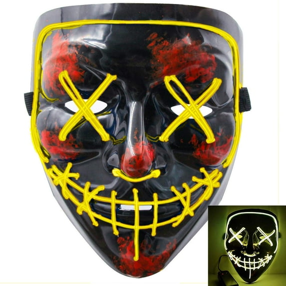 Tagital Halloween Mask LED Light Up Funny Masks The Purge Movie Scary Festival Costume