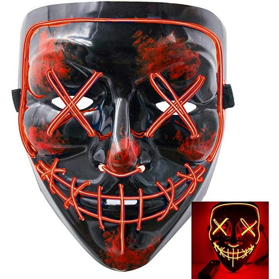 Tagital Halloween Mask LED Light Up Funny Masks The Purge Movie Scary Festival Costume