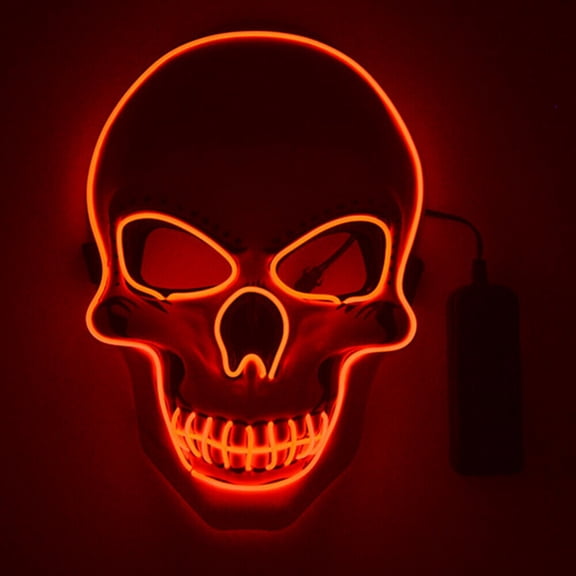 Tagital LED Scary Skull Halloween Mask Costume Cosplay EL Wire Light Up Halloween Party