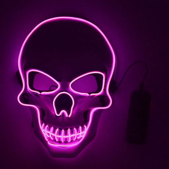 Tagital LED Scary Skull Halloween Mask Costume Cosplay EL Wire Light Up Halloween Party