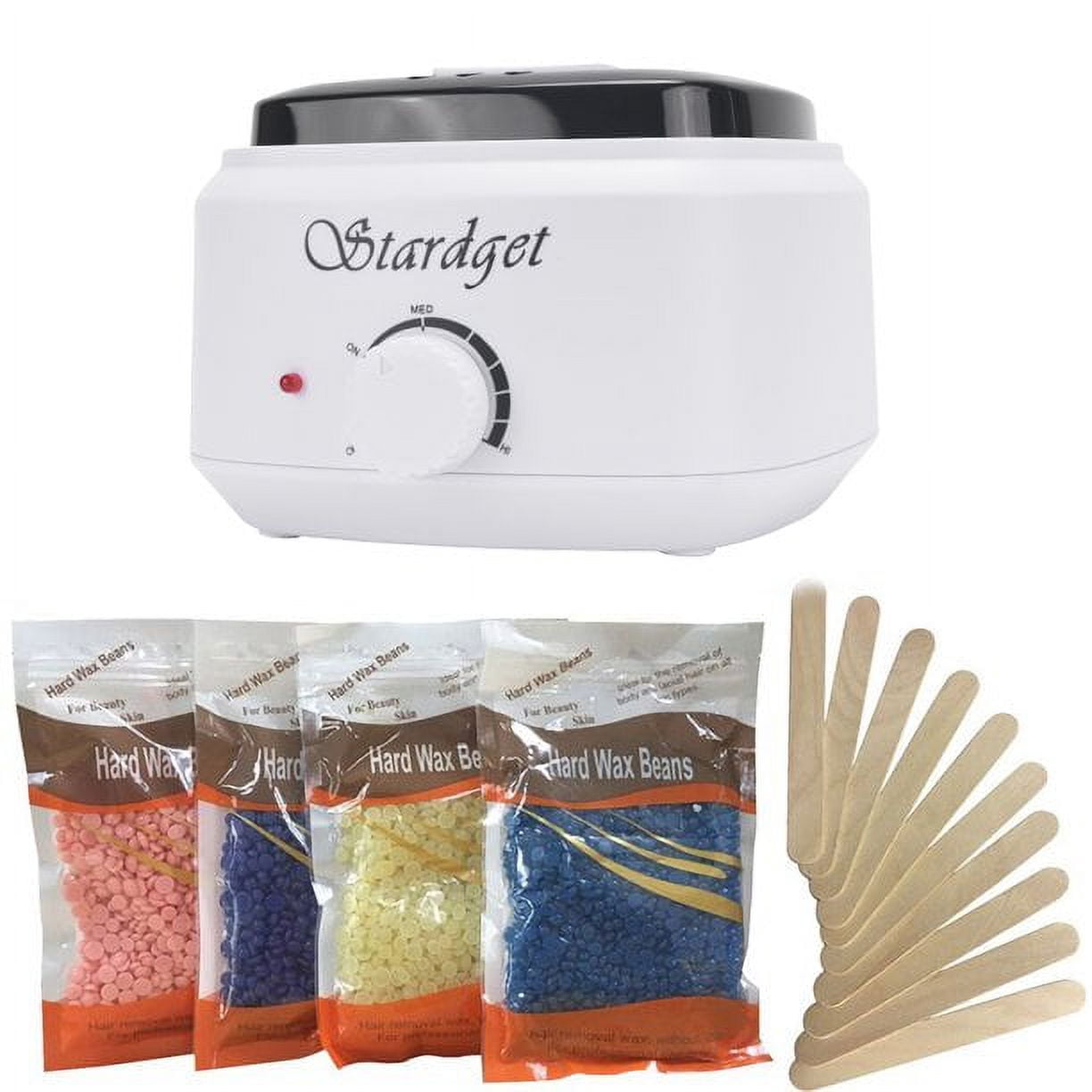 Hard Wax Beads For Hair Removal - 1lb/16oz Kit With 10 Applicator Sticks, All-Natural Formula For Body, Face, Bikini