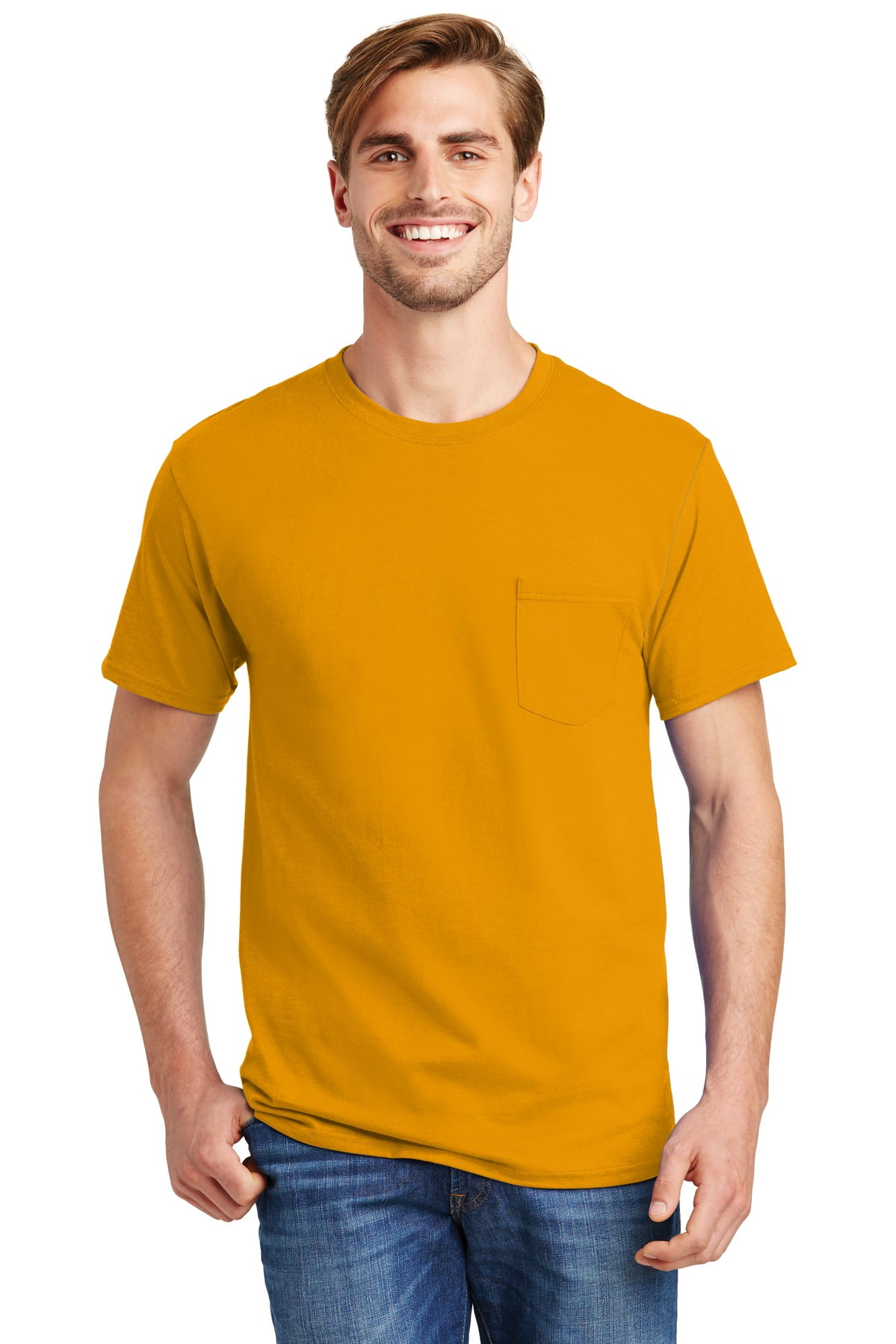 Hanes Tagless 100% Cotton T-Shirt with Pocket 