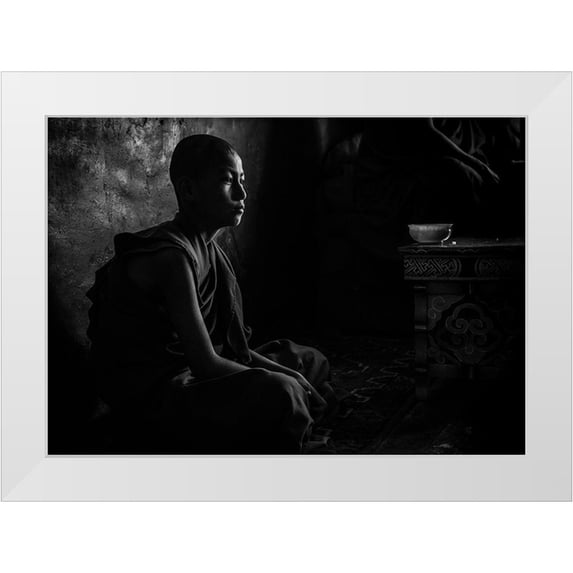 Tagliarino, Marco 18x14 White Modern Wood Framed Museum Art Print Titled - Novice In The Dark