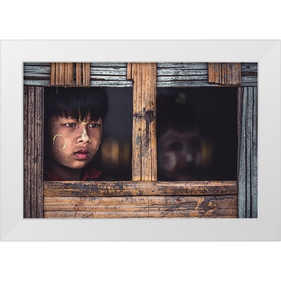 Tagliarino, Marco 32x23 White Modern Wood Framed Museum Art Print Titled - Look Through The Window