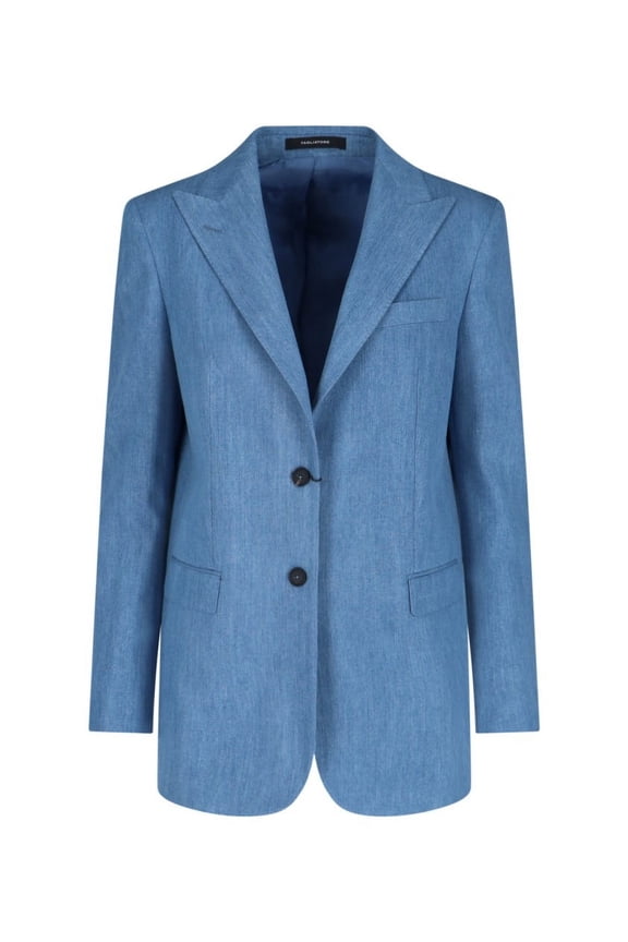 "Bertha" Single-Breasted Blazer Blue (Women's)