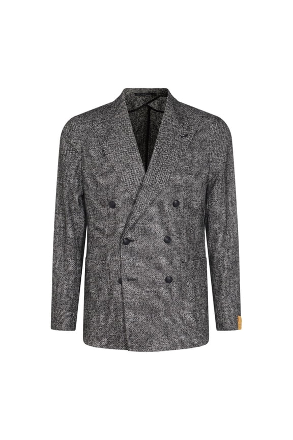 Double-Breasted Textured Blazer With Peak Lapels (Men's)