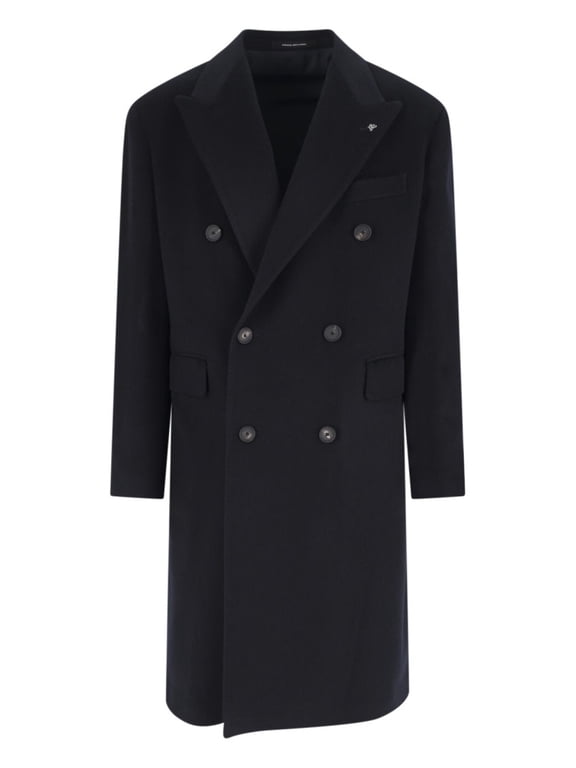 Double-Breasted Virgin Wool Coat With Notched Lapel (Men's)