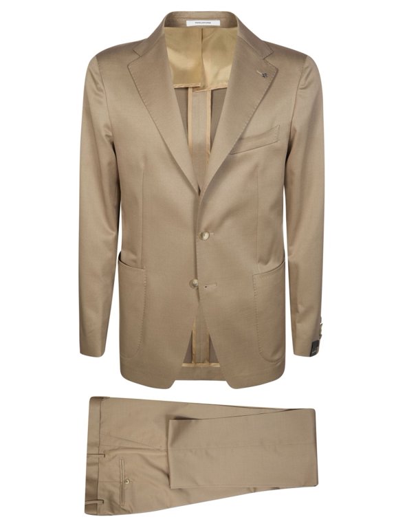 Light Brown Virgin Wool Patch Pocket Suit (Men's)