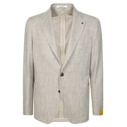 Tagliatore Light Neutral Herringbone Wool-Blend Blazer Mens
