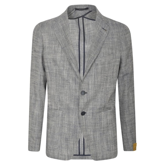 Tagliatore Man Montecarlo Single-Breasted Blazer Grey Sizes EU 30-60