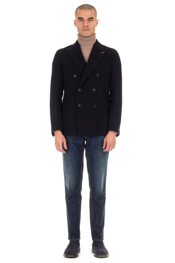Montecarlo Double-Breasted Wool Rib Jacket (Men's)