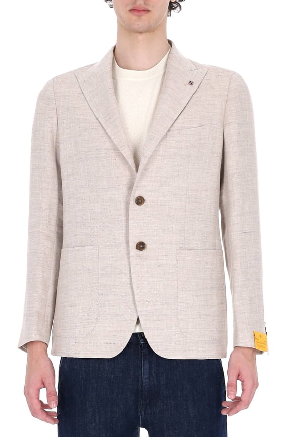 Montecarlo Herringbone Linen-Wool Blazer (Men's)