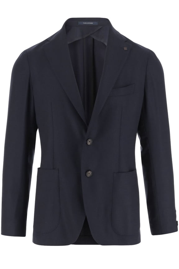 Single-Breasted Stretch Wool Jacket With Lapel Collar (Men's)