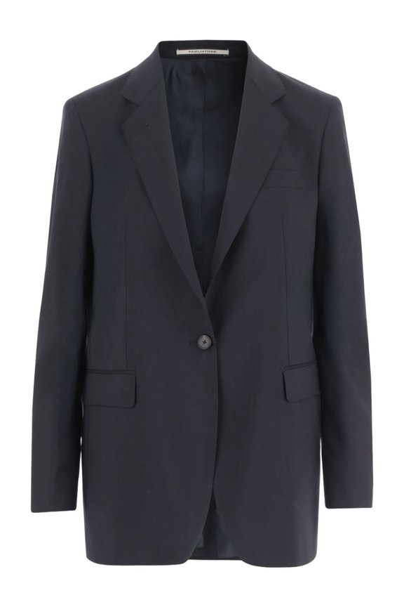 Tailored Stretch Wool Jacket With Lapel Collar (Women's)