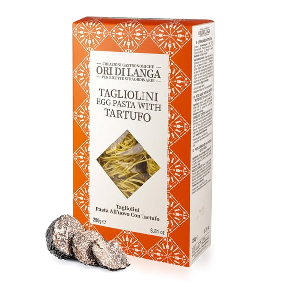 Ori di Langa Tagliolini Egg Pasta with Truffles - Gourmet Egg Noodles with Black Truffles Foraged in Italy, All Natural Durum Wheat Pasta, Italian Food Products from Italy, Non-GMO - 8.8 oz