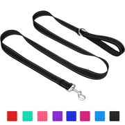 Taglory Dog Leash, 6ft Nylon Reflective Leashes for Large Dogs Walking & Training, Black