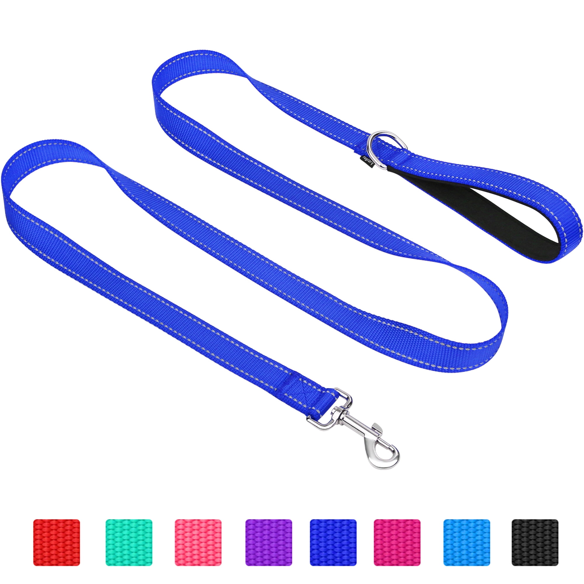 12 Pack Reflective Dog Leashes - 5ft Nylon Leash With Padded Handle For Small, Medium & Large Dogs