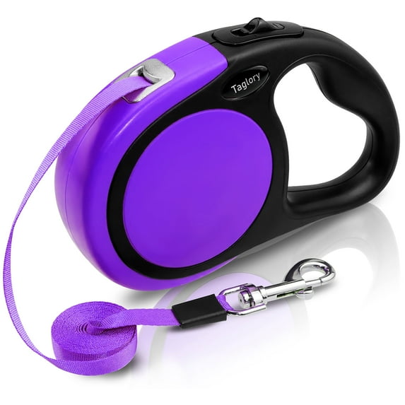 Taglory Retractable Dog Leash for Small Dogs, 16ft Anti Slip Handle Dog Leash for Medium Dog, Purple