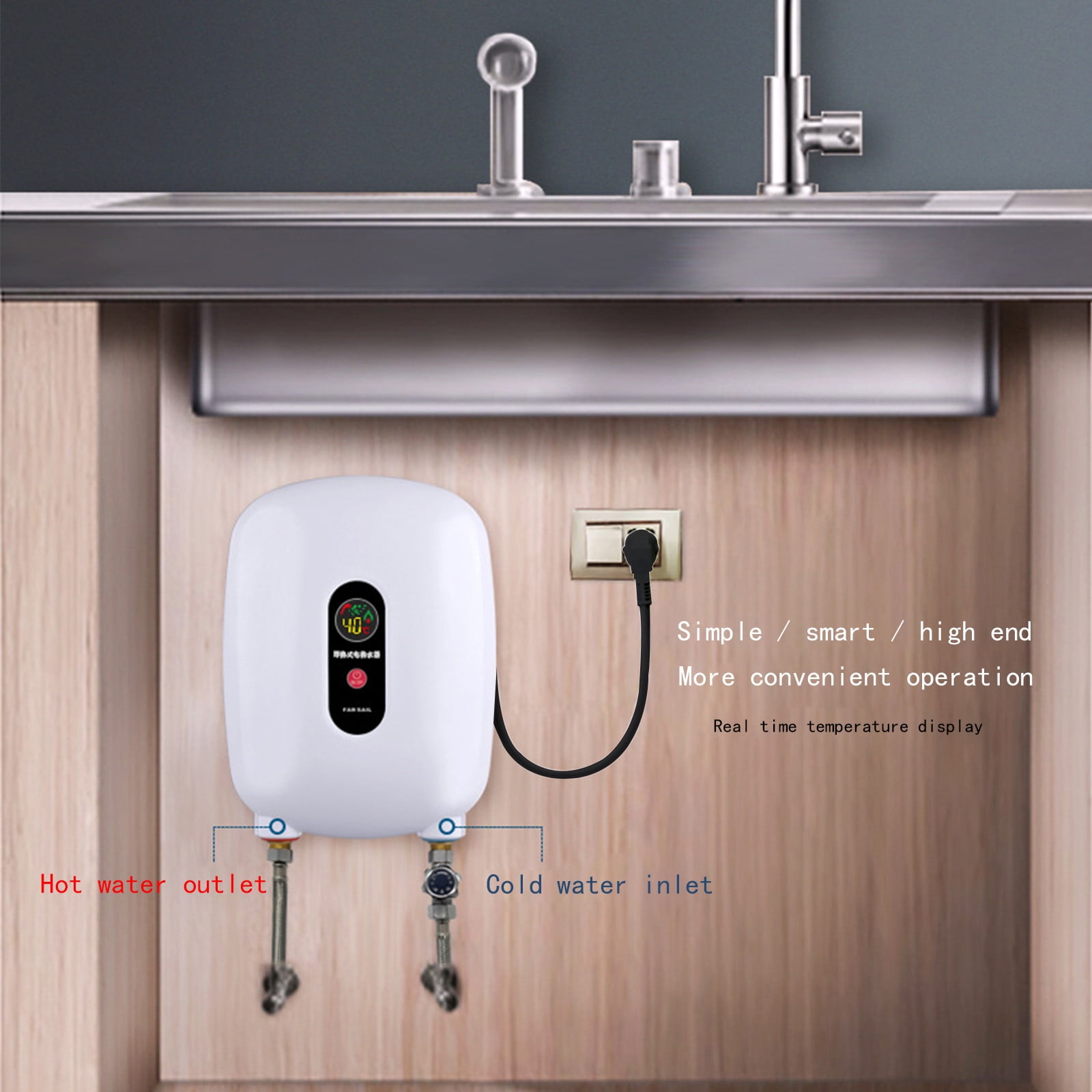 Tagold 3000W Mini Water Heater 110V Electric Tankless Instant Hot Water  Heater Thermostatic Washing Heating System For Home Kitchen Bathroom  (White) Feature: - Walmart.com