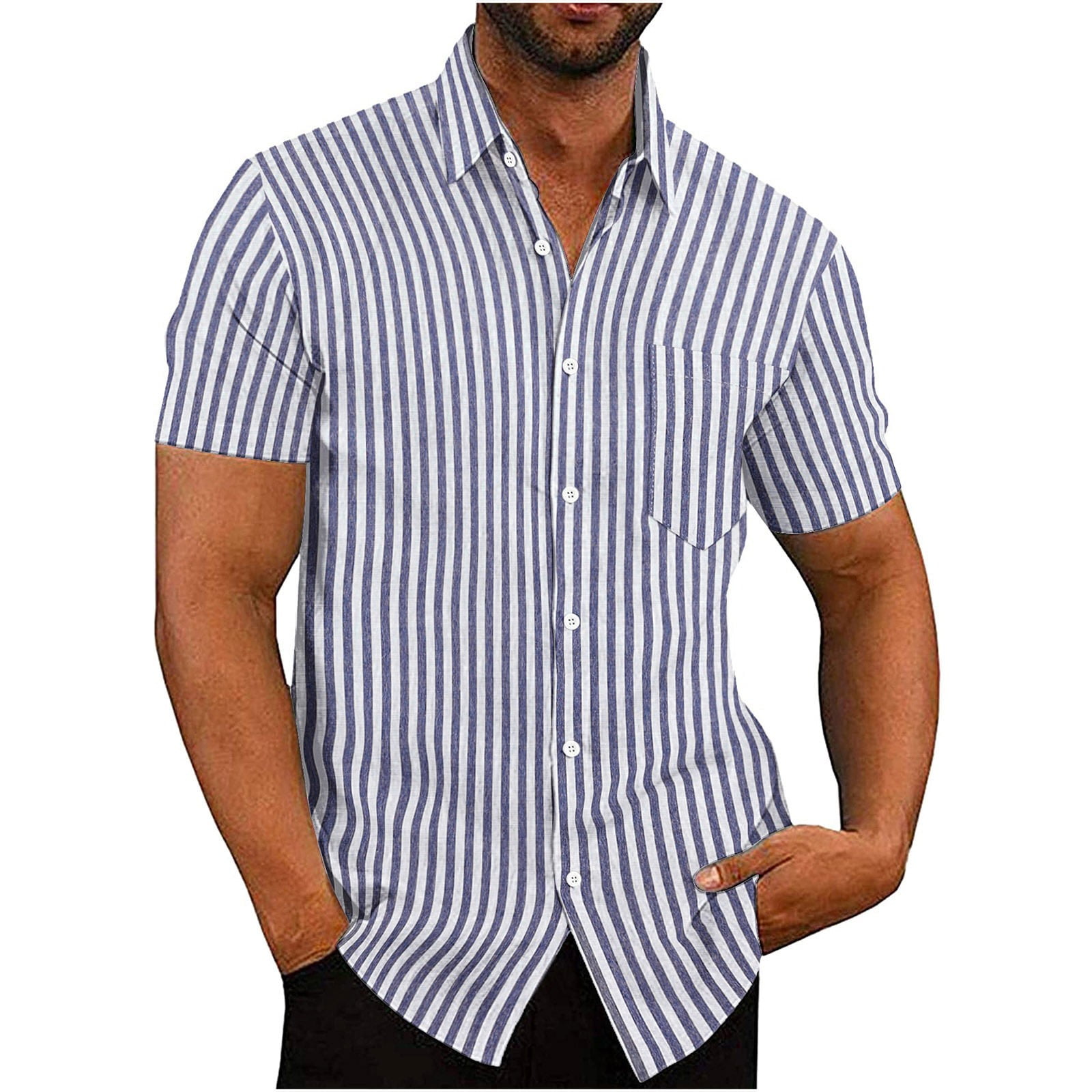 Tagold Button Down Polo Shirt for Men Fashion Short Sleeve Dress Shirts ...
