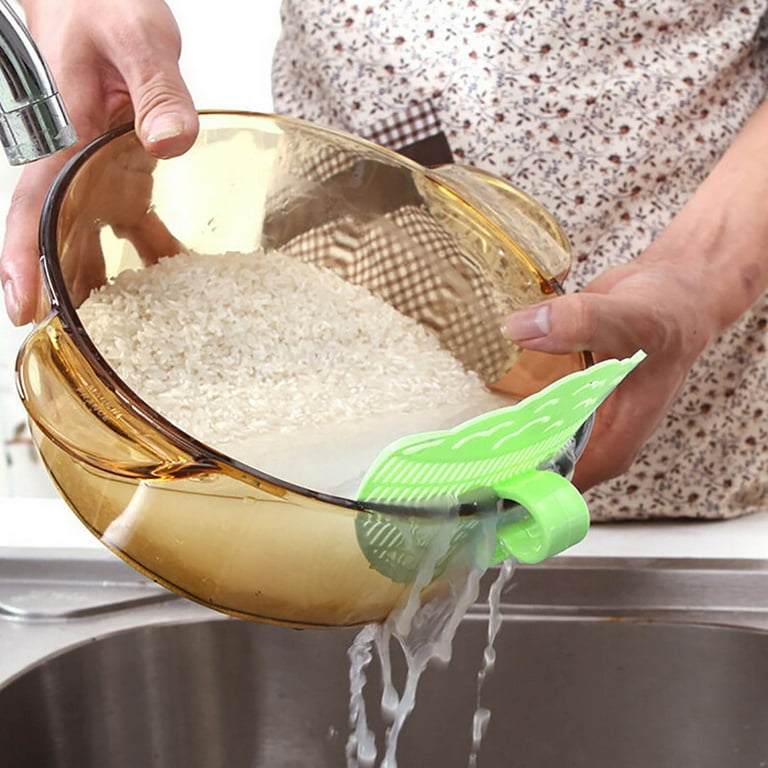 Tagold Christmas Savings Clearance Clip on Rice Drainer Snap Sieve Pasta Sieve Easy To Clean Kitchen Sieve Rice Drainer
