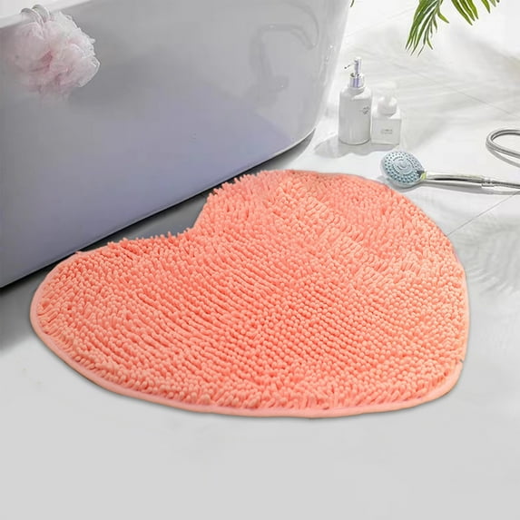 Tagold Heart Shaped Rug , Heart Shaped Decorative Floor Mat, Shower Mat, Non Slip Washable Doormat Entrance Welcome Carpet For Home Living Room Sofa Bathroom Floor