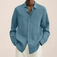 thumbnail image 1 of Tagold Mens Button Down Shirts Casual Long Sleeve Button-Up Dress Shirts Mens Breathable Quickly-Dry Cotton Shirts Sale Blue M, 1 of 5