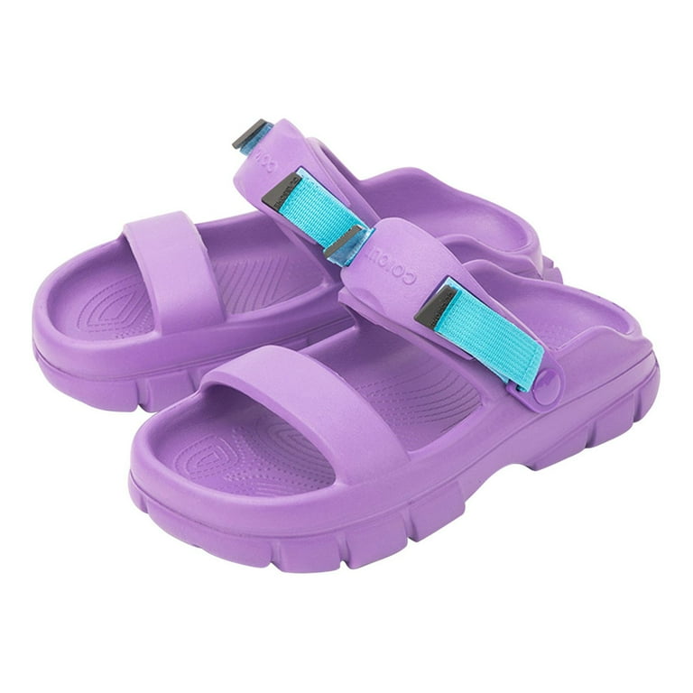 Tagold Women Men Anti Slip Couple Sandals Open Toe Summer Slippers Casual Beach Shoes Purple 40 41
