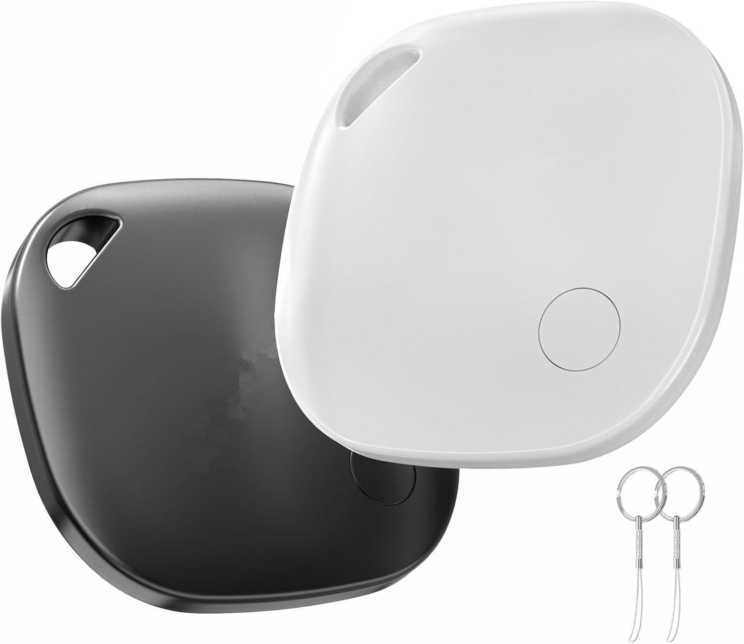 Tags 2 Pack Air Tracker Item Finders with Apple Find My (iOS Only) Track Your Keys, Wallet, Luggage, Backpack, Super Lightweight, Comes with Beautiful Keyrings