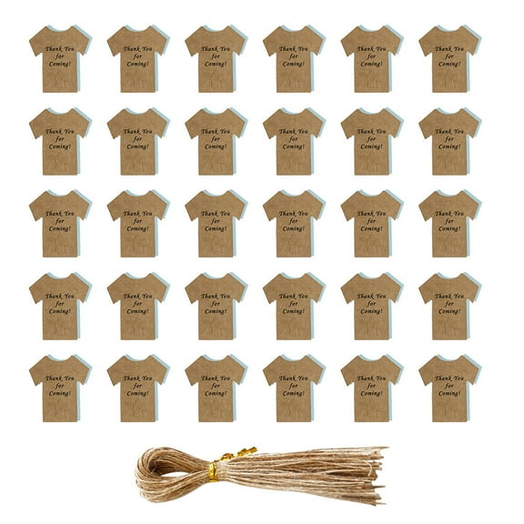 50 Sets Baby Shower Kraft Paper Labels Gift Tags for Candy Bags Hanging Tags