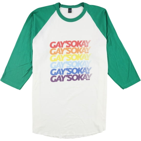 Tags Weekly Mens Gay's Okay Graphic T-Shirt, White, Large