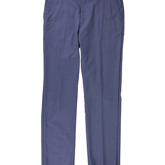 Tags Weekly Mens Pinstripe Dress Pants Slacks, Blue, 34W x UnfinishedL