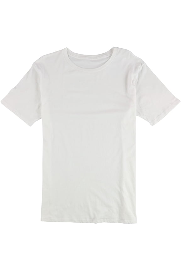 Mens Solid Basic T-Shirt, White, Small