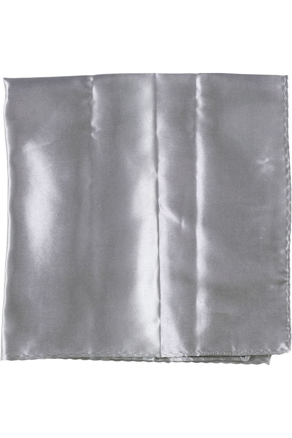 Mens Solid Pocket Square, Grey, One Size