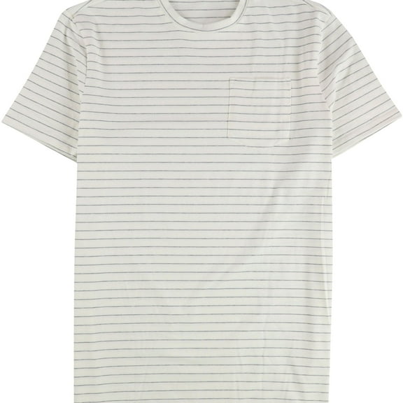 Tags Weekly Mens Striped Graphic T-Shirt, Off-White, Large