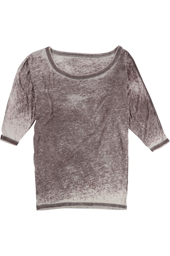 Womens Burnout Batwing Sleeve Basic T-Shirt, Purple, Large