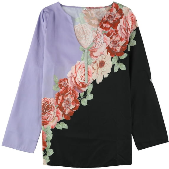 Tags Weekly Womens Floral Henley Shirt, Multicoloured, Medium