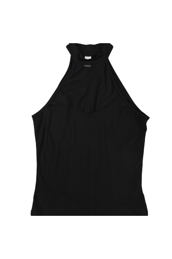 Womens Mesh Insert Tank Top, Black, Small