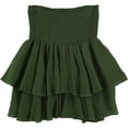 thumbnail image 1 of Tags Weekly Womens Ribbed Tiered Skirt, Green, Small, 1 of 2