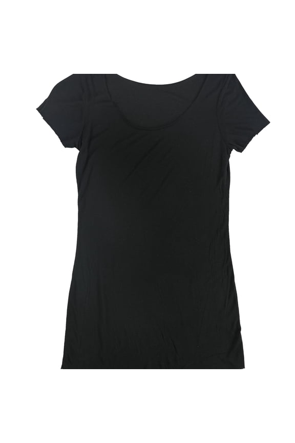 Womens Solid Basic T-Shirt, Black, Small